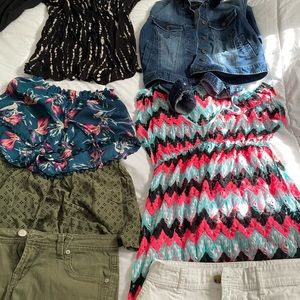 Jean jacket, Rompers and shorts for summer fun. All for one price
